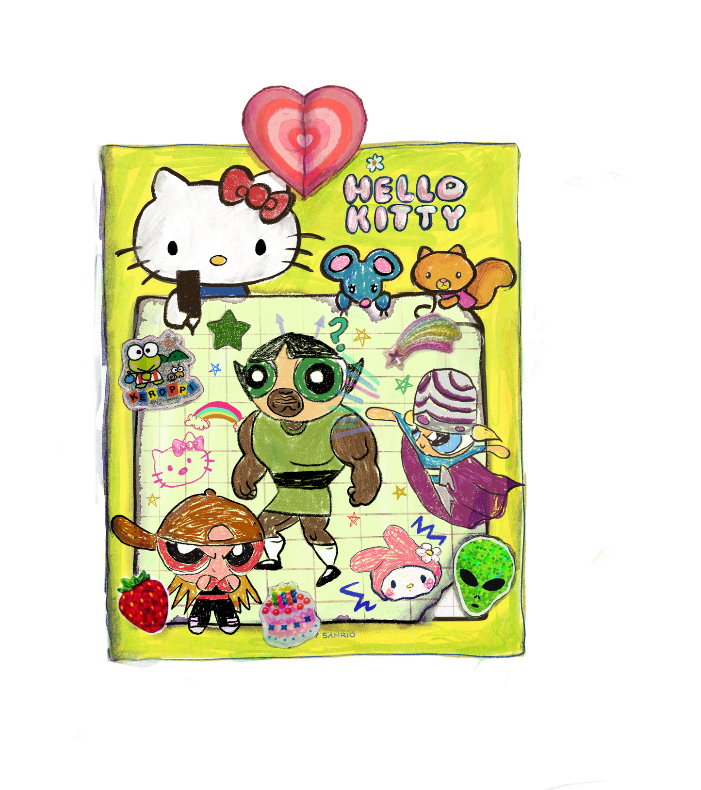 Powerpuff sticky note sticker