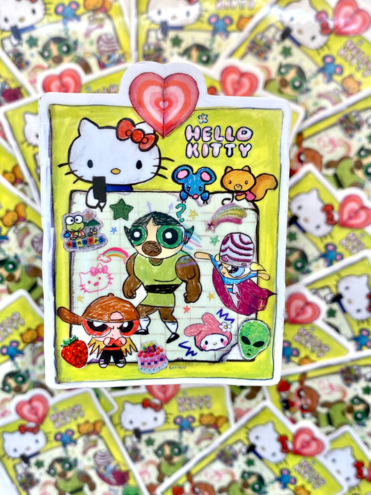Powerpuff sticky note sticker