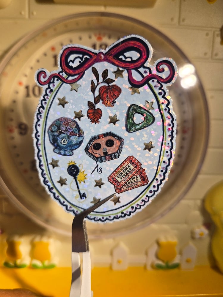 CORALINE KITTY AND  TRINKET FRAME Stickers