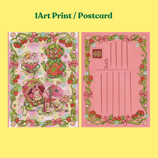 Strawberry tea garden Postcard!