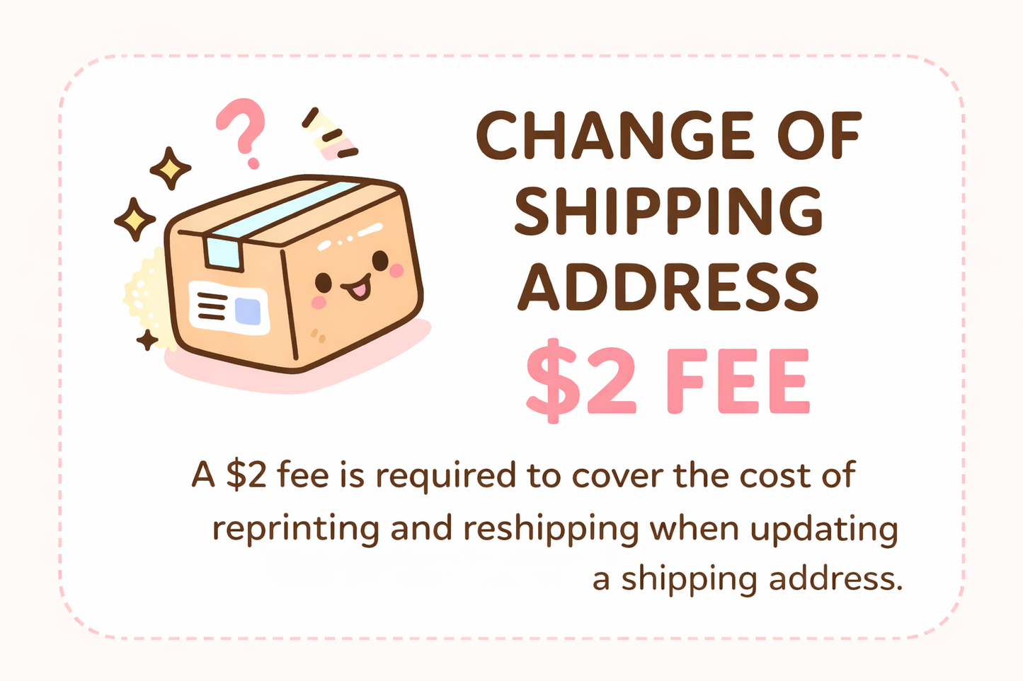 Address Correction & Reship Fee